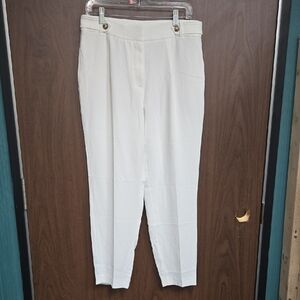 RW & CO. Size 10 White High Rise Straight Leg Trouser Pants